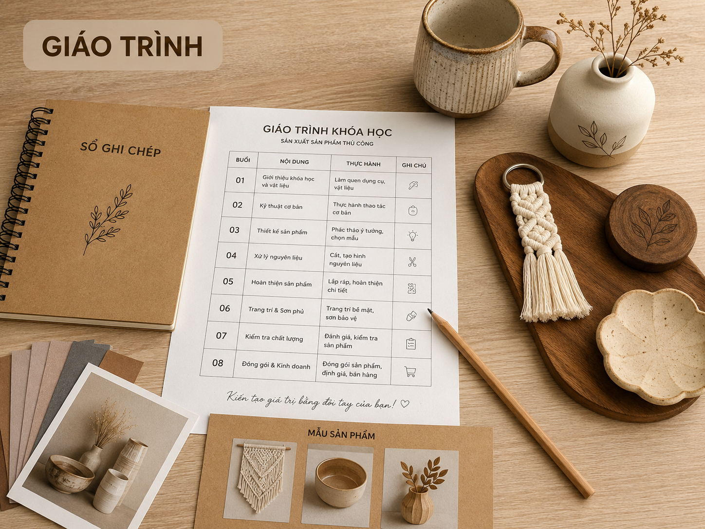 Tài liệu và giáo trình khóa học thủ công