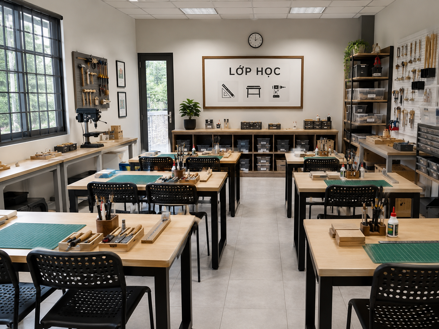 Bố trí lớp học thủ công theo từng khu vực