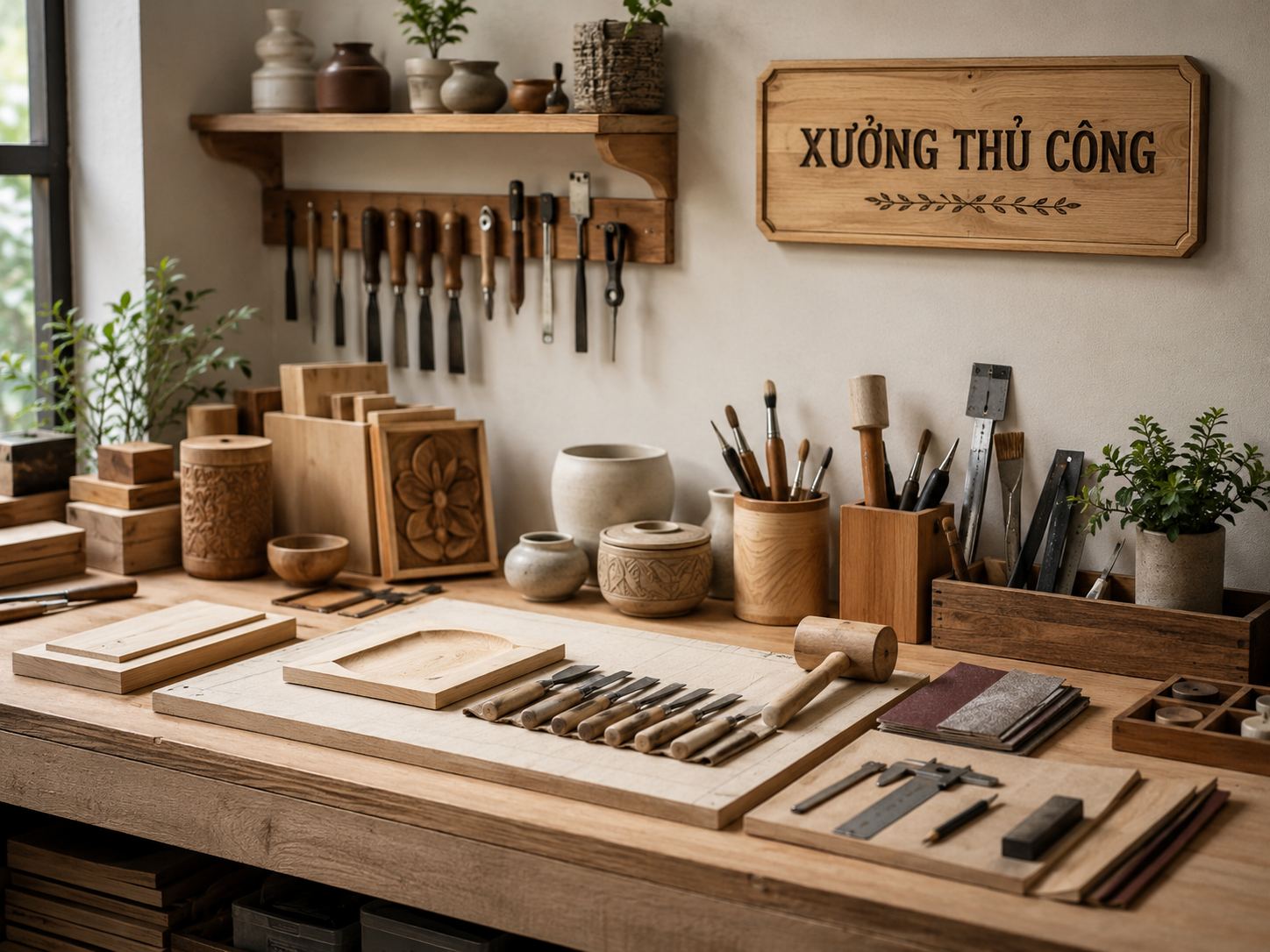 Không gian xưởng thủ công mẫu